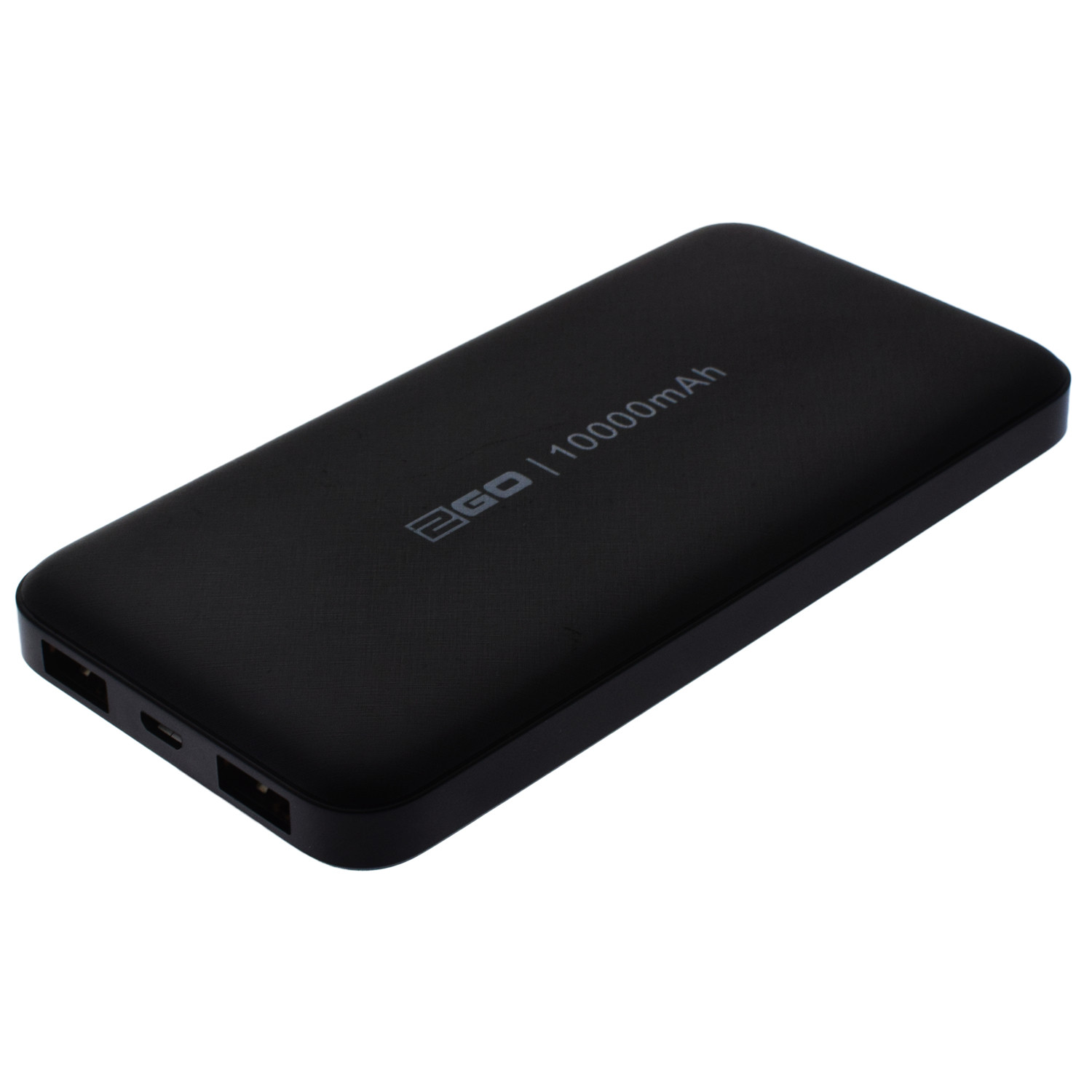 2GO Powerbank Basic 10000mAh met 2x USB-A en Micro-USB kabel