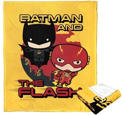 DC Comics Warner Brothers DC The Flash Batman and Flash Silk Touch Blanket