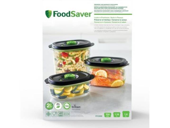 Food Saver - Boîte Sous Vide Ffc026x01 Lotx3 700ml + 1.2l + 1.8l