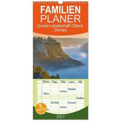 Familienplaner 2027 - Große Landschaft Obere Donau mit 5 Spalten (Wandkalender, 21 x 45 cm) CALVENDO