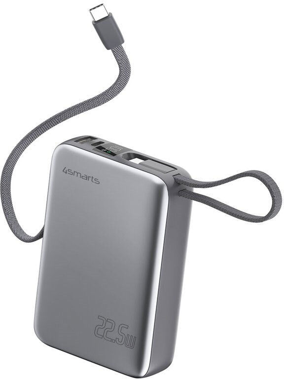 4smarts Pocket Dual Cord 22.5W PowerBank - 20.000 mAh - Space Grey