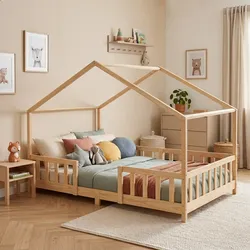 Kinderbett Treviolo 120x200 cm Holzfarben [en.casa]