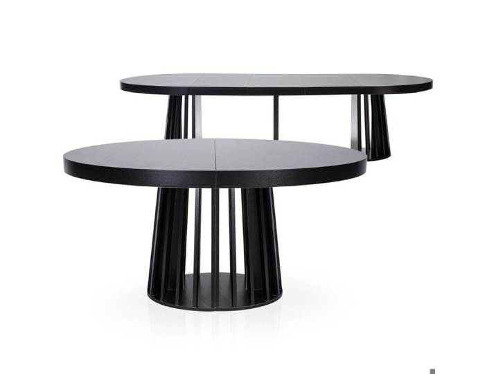 MENZZO Table ovale extensible Eliza Noir - table à manger Sans rallonge : L150 x P110 x H76 cmAvec 1 rallonge : P110 x L200