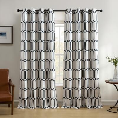 Threadmade Kaiden Geometric Room Darkening Window Curtain