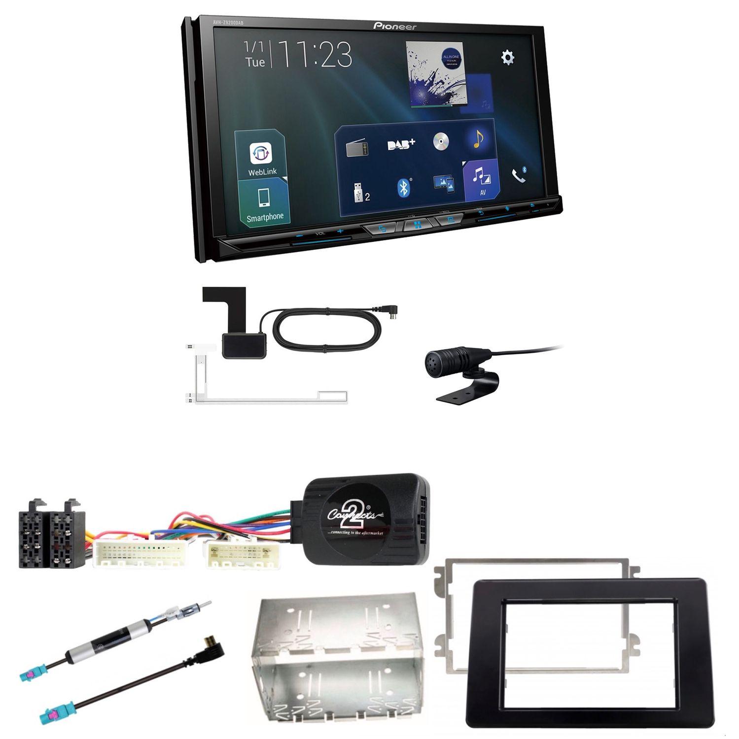 Pioneer AVH-Z9200DAB Bluetooth USB MP3 DAB+ Einbauset für Opel Movano ab 2019