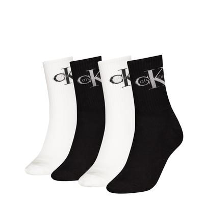 Socken CALVIN KLEIN, Damen, schwarz-weiß (schwarz, weiß), Obermaterial: 65% Baumwolle, 32% Polyamid, 3% Elasthan, Socken Socken
