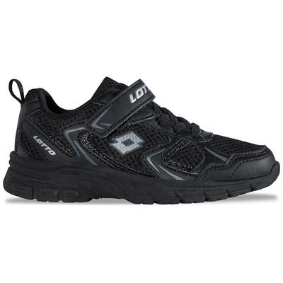 Sneaker LOTTO, Kinder, Gr. 33, schwarz, Kunstfaser, Synthetik, Schuhe Sneaker, - ohne Schnüren: mit Elastiksenkeln