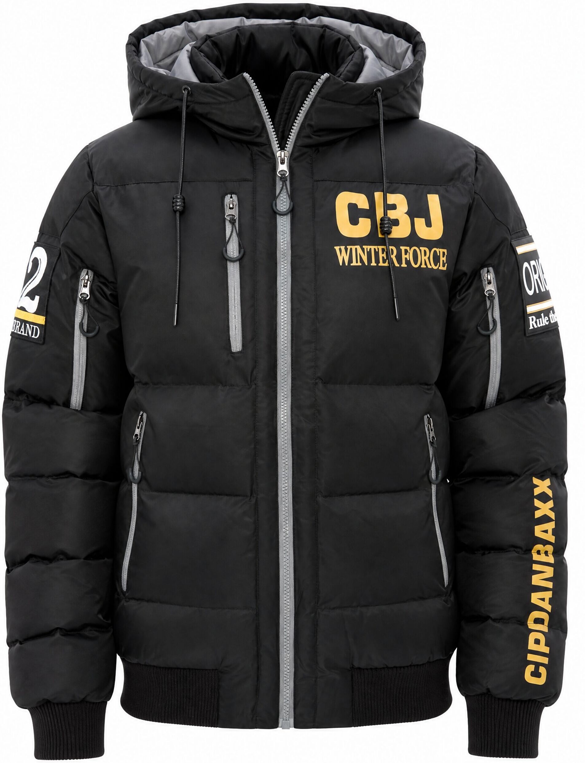 Winterjacke CIPO & BAXX "Winterjacke CM233", Herren, Gr. S, schwarz, regular fit, Jacken Winterjacke, hochwertige Steppjacke für kalte Tage, Topseller