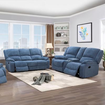 Roundhill Furniture Blitz Transitional 2-Piece Living Room Reclining Set, Sofa and Loveseat