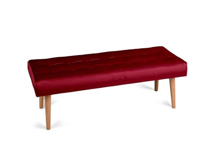 MG Design Polsterbank 45 × 120 cm in Rot – massives Holzgestell, weich gepolstert, samtig-weiche, fein & dichte Oberfläche, pflegeleicht – für Wohnzimmer, Schlafzimmer & Flur