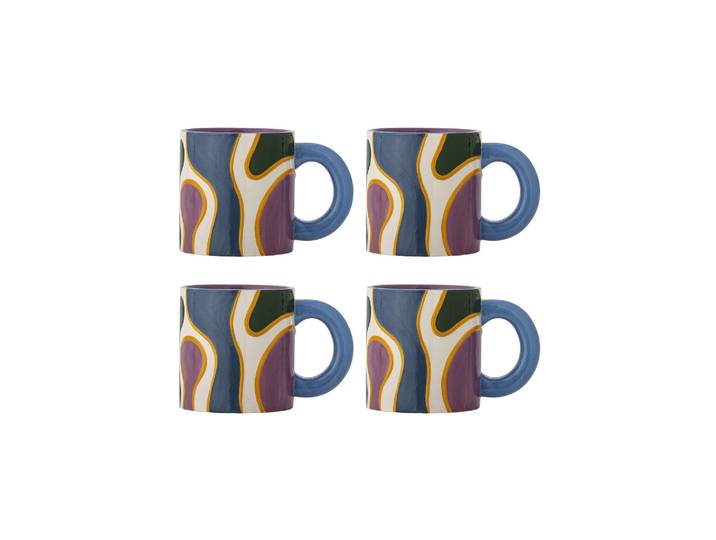 Lot de 4 mugs en grès multicolore Salacia