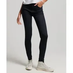 Superdry für Damen. W7010796A Skinny-Jeans mit hoher Taille aus Bio-Baumwolle schwarz (26/32), Denim, Polyester, Nachhaltig
