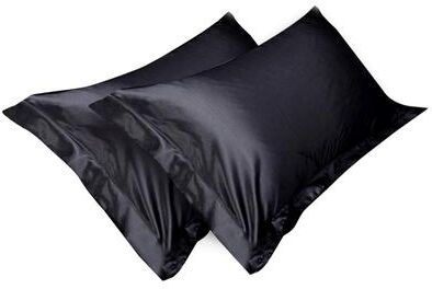 Inspired Living Luxury 100% Pure Mulberry Silk Pillowcases (2 Pack) Standard Size 19 X 29 Inches black 2pcs
