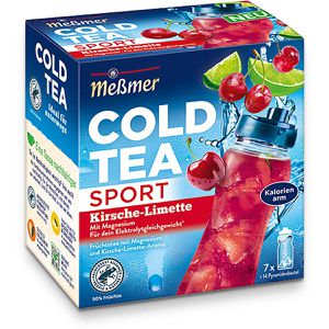 Meßmer Tee Cold Tea Sport Kirsche-Limette, Früchtetee, kalt aufgießbar, 38,5 g, 14 Pyramidenbeutel