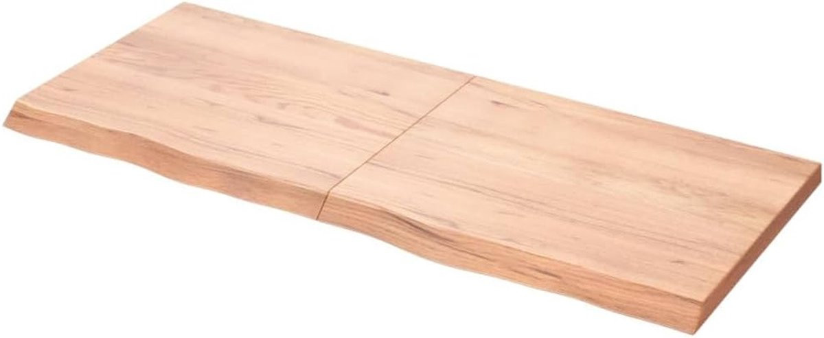 Handgemaakte wandplank van massief eikenhout met levensboom ontwerp