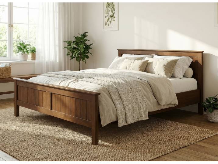 Bett Kernbuche Dunkel „Patrick“ 90 x 220 cm Massivholz Buche Dunkel
