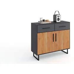 Elfo Kommode Stella Holzoptik Anthrazit / Eiche