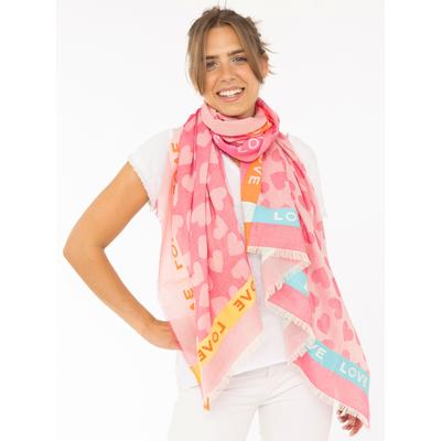 Zwillingsherz "Love & More" stylischer Schal mit Schriftzug