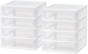 IRIS USA® Desk Top Unit 4.6 Qt - White - Set of 2