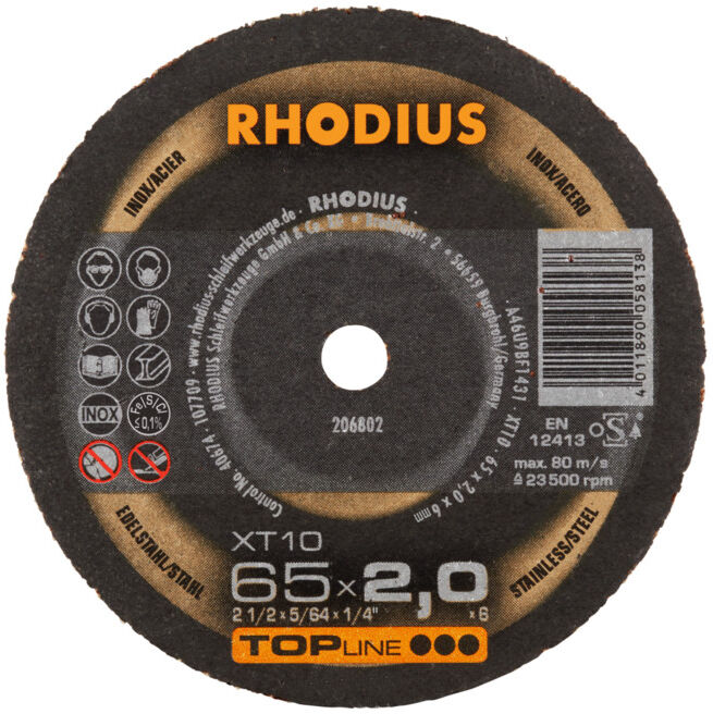 Mini-disque de tronçonnage extra-fin Rhodius XT10 MINI (206802)