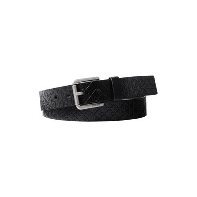 Ledergürtel CALVIN KLEIN JEANS "CASUAL ROLLER BUCKLE AOP 35MM", Herren, Gr. 115, schwarz (schwarz aop, antique silber), Büffelleder, unifarben, Gürtel Ledergürtel, Regular fit und größenverstellbar