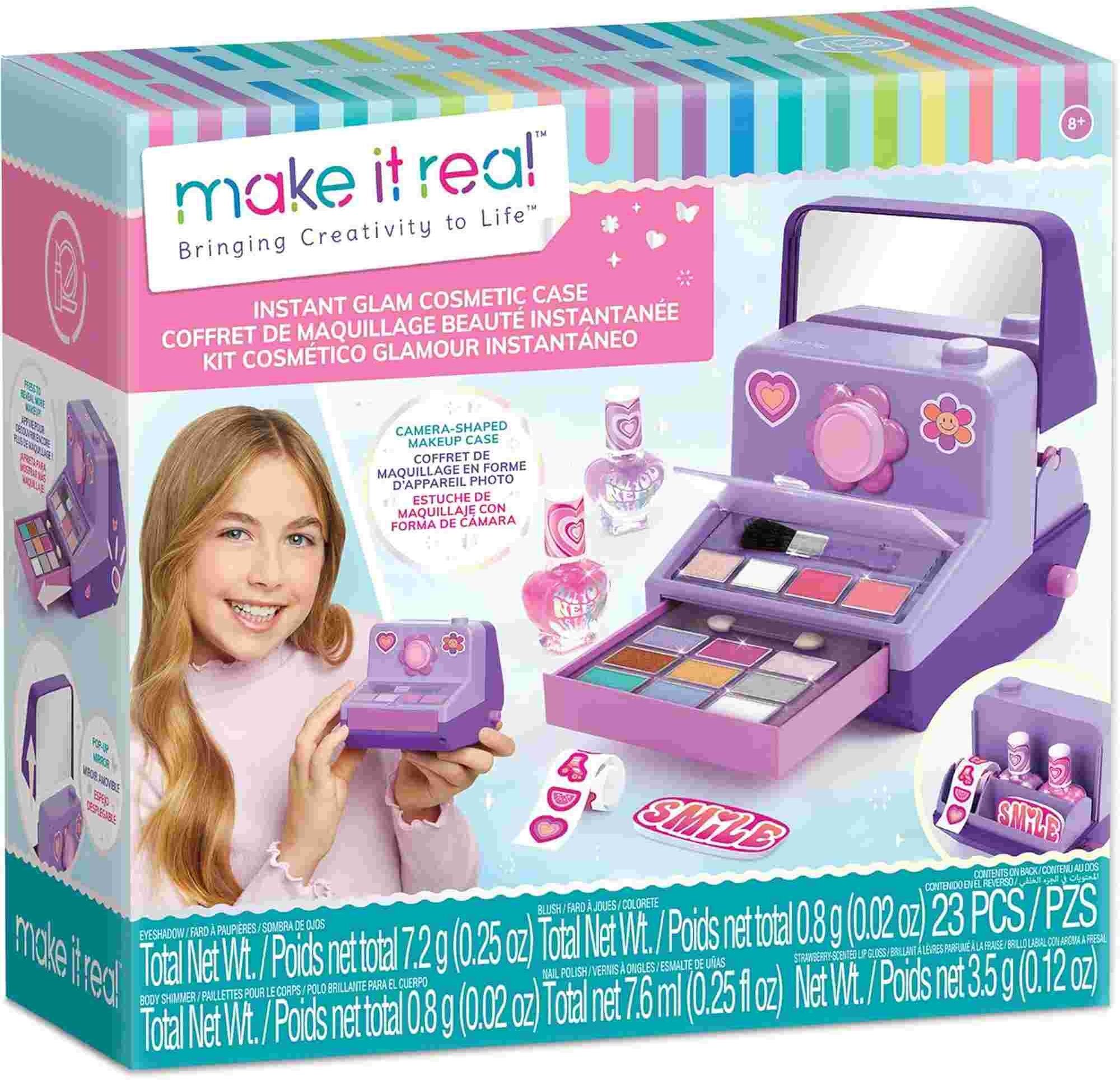 Make it Real Instant Glam Cosmetics Set with Vintage Instant Camera Shaped Box