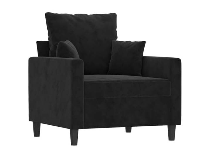 Todiikf Sessel Schwarz 60 cm Sitzbreite Samtsessel Polstersessel Metall Modernes Design für Wohnzimmer und Schlafzimmer mit weicher Polsterung, ergonomischen Armlehnen und robuster Stabilität.