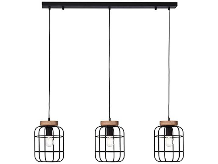 Brilliant lampe\, suspension Gwen\, barre à 3 flammes\, bois antique / corindon noir\, métal / bois\, 3x A60\, E27\, 40W\, lampes normales (non incluses)\, A ++