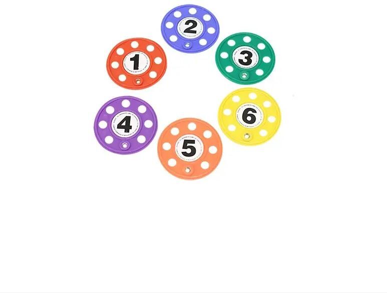 Jogo de seis discos com buracos