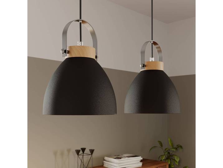 Hängeleuchte Bergen Lamkur, dimmbar, schwarz, für Wohn- / Esszimmer, Metall, Modern