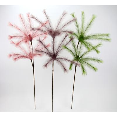 Kunstpflanze I.GE.A. "Federzweig", rosa, B:37cm H:105cm, Kunststoff, Polyester, Kunstpflanzen, Kunstpflanze, 3er Set