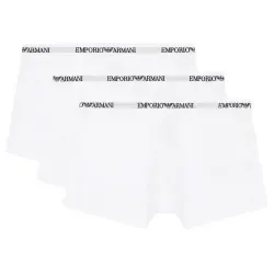Emporio Armani für Herren. EM000259_AF14132 Set 3 Boxershorts aus elastischem Baumwoll-Strick Essential weiß (XL), Heimtextilien, Baumwolle