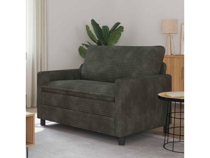 pokgdf Sofa Anthrazit 126 x 81 x 87,5 cm Polyester 2-Sitzer, Metallrahmen, Holz-Basis, Abnehmbare Kissenbezüge, Einfache Montage