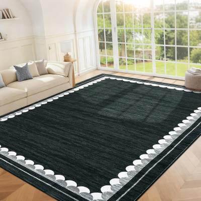 Garvee Modern Geometric Shell Pattern Bordered Area Rug