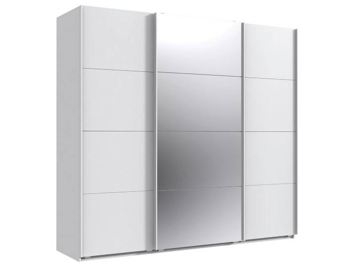 Mid.you Schwebetürenschrank, Weiß, Glas, 2 Fächer, 225x208x64 cm, BQ - Bündnis für Qualität, Made in Germany, DIN EN ISO 9001, Schrankfront mit Spiegel, Schlafzimmer, Kleiderschränke, Kleiderschränke mit Spiegel