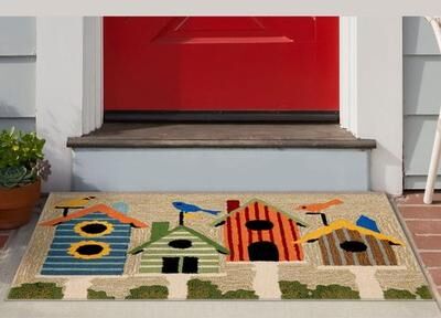 Trans Ocean Import Co Inc Birdhouses Rectangle Mat Multi Bright, 36 x 24, Multi Bright