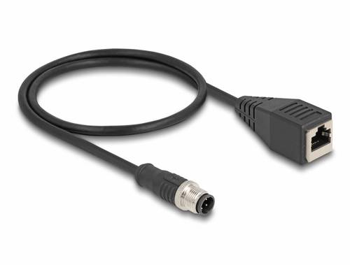 Delock 60067 RJ45 / M12 Netzwerk Adapter S/FTP 0.50m Schwarz 1St.