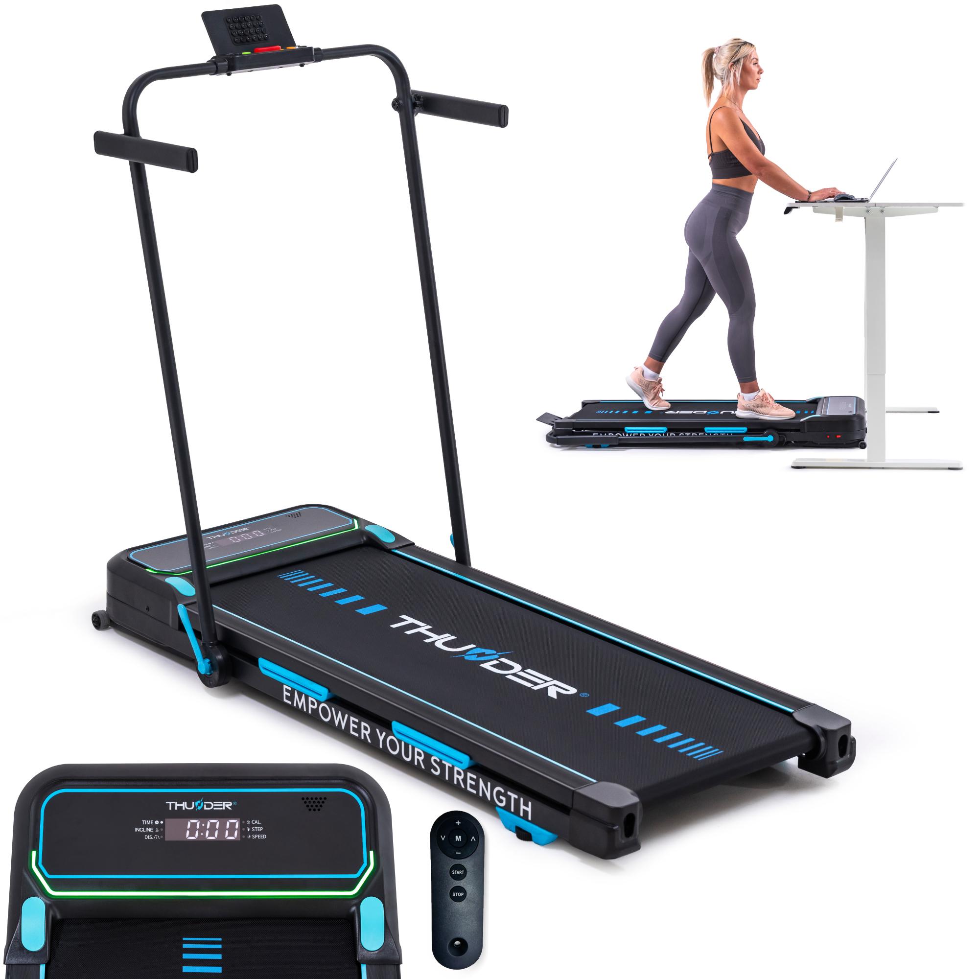 Elektrisches Laufband THUNDER VIVA-PRO mit 15-facher Steigung, Bluetooth, App-Kompatibilität, 1-12 km/h, klappbar für Homeoffice