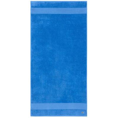 Duschtuch LACOSTE "LLECROCO", blau (aerien), B:70cm L:140cm, Frottier, Obermaterial: 100% Baumwolle, Handtücher, mit Label-Applikationen