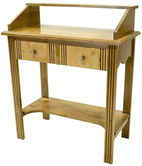 ABC MEUBLES Console Hall bois avec top et 2 tiroirs - Miel antiquaire