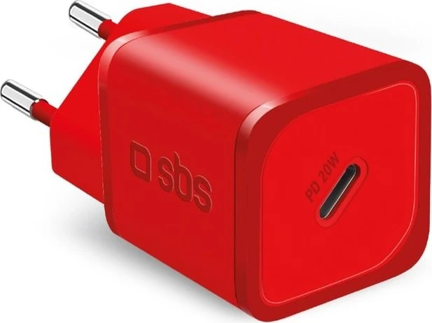 SBS Mini Ladegerät GaN USB-C PD 20W rot