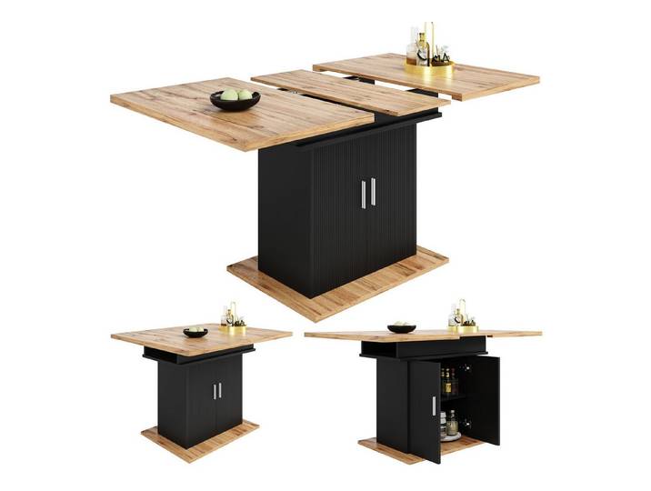 HAUSS SPOLE Esstisch 140×70cm Ausziehbarer Esstisch mit Ablagefläche, für Küche Natur (1-St)