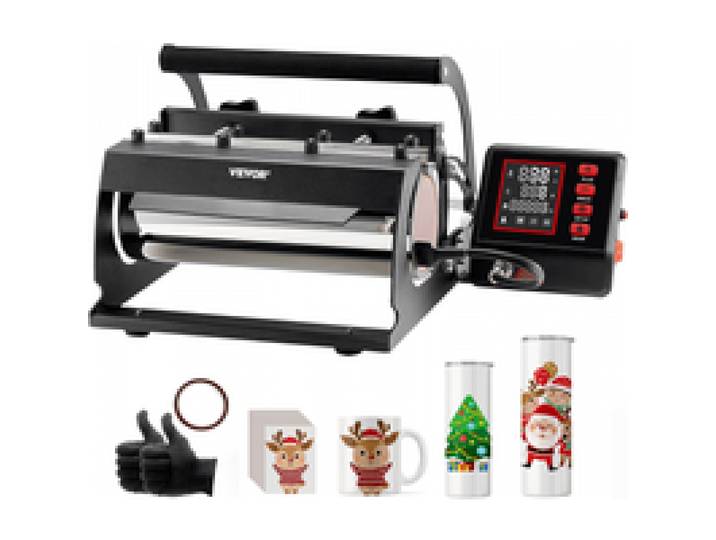 VEVOR Presse à Chaud pour Tasses 32,5-89 cL, Presse pour l'Impression de Tasse 75-85 mm de Diamètre, Machine de Sublimation avec Papier de Sublimation, pour Transférer Images sur Mug Tasse Gobelet