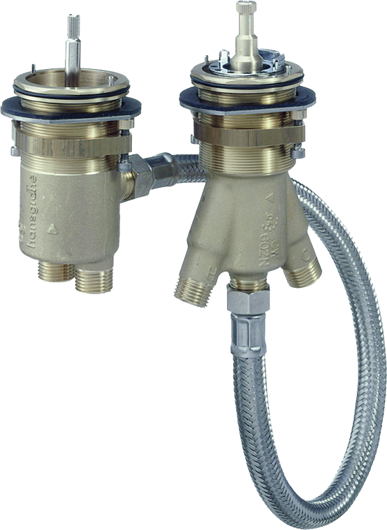 Hansgrohe corps de base 13550180 pour thermostat de bord de baignoire 2 trous, DN15