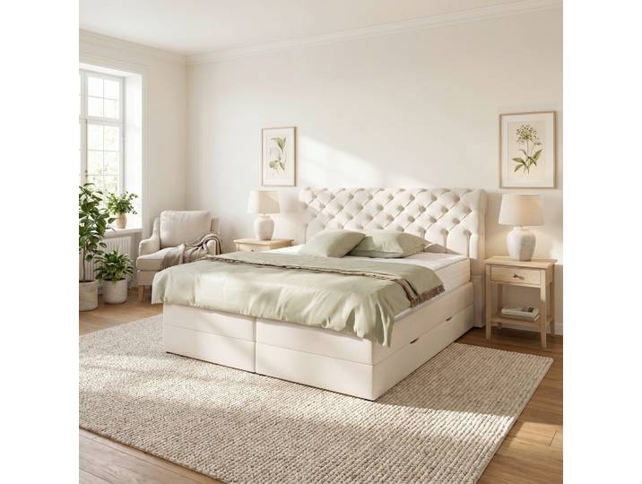Boxspringbett Belano Creme ca. 160x200cm