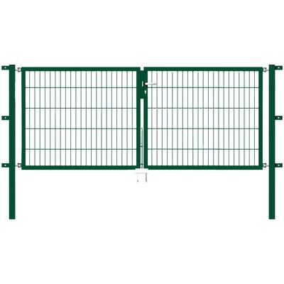 Zaundoppeltür ALBERTS "Flexo", grün, B:250cm H:100cm, Stahl, Tore, 250 cm Breite, in versch. Höhen