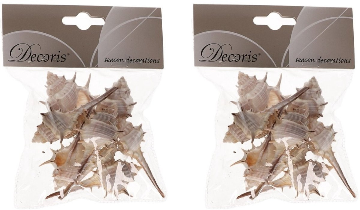 Decoris Decoratie schelpen Thorn - 3 zakjes - 6 cm - Natuurlijke schelpjes voor maritieme woondecoratie