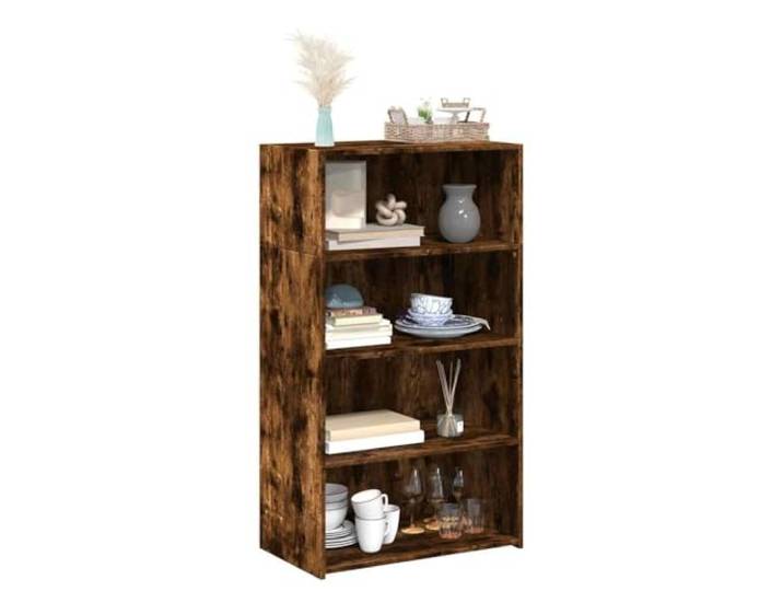 KTHLBRH Anrichte Eiche Rauch 70 x 41 x 124 cm Holz mehrschichtig Großer Stauraum, einfache Wartung, minimalistisches Design, inklusive Wandbefestigung