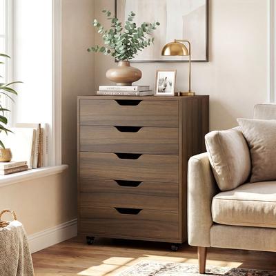 Lirago 5 Drawer Mobile File Cabinet with Wheels for Living Room