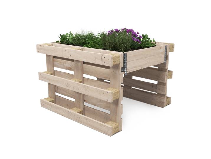 Hochbeet mit 2 Paletten Holz 120 x 109 x 80 cm